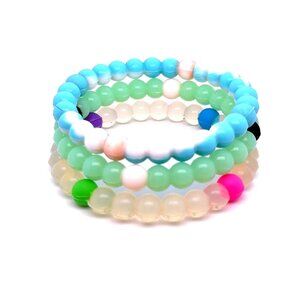 3 Silicon Beaded Bracelets (d)